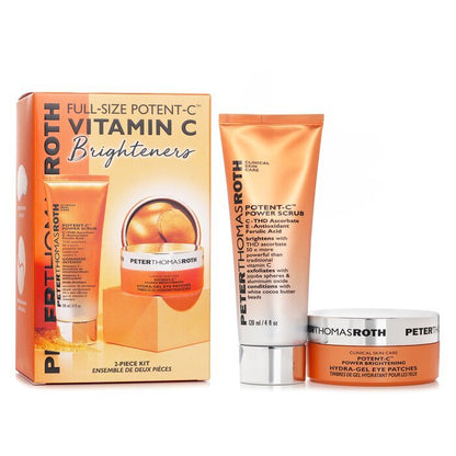 Peter Thomas Roth Full Size Potent C Vitamin C Brighteners 2 Piece Kit: Potent C Power Scrub 120ml + Potent C Hydra Gel Eye Patches 30pairs 2pcs