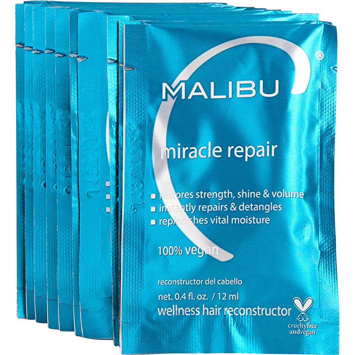 Malibu Hair Care Miracle Repair Wellnes Reconstructor Box Of 12 0.4oz