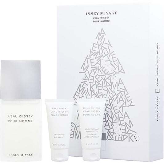 Issey Miyake L'eau D'issey Eau De Toilette Spray 120ml/4.2oz & After Shave Balm 30ml/1.6oz & Shower Gel 30ml/1.6oz