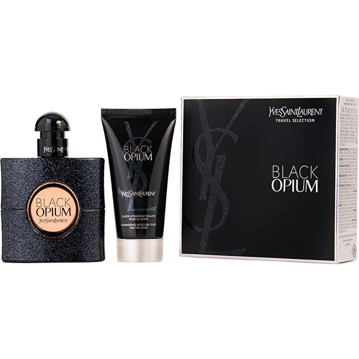 Yves Saint Laurent Black Opium Eau De Parfum Spray 30ml/1.6oz & Shimmering Body Lotion 30ml/1.7oz
