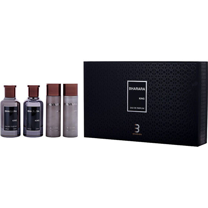 Bharara King Eau De Parfum Spray 90ml/3.4oz & After Shave 90ml/3.4oz & Body Lotion 150ml/5oz & Shower Gel 150ml/5oz