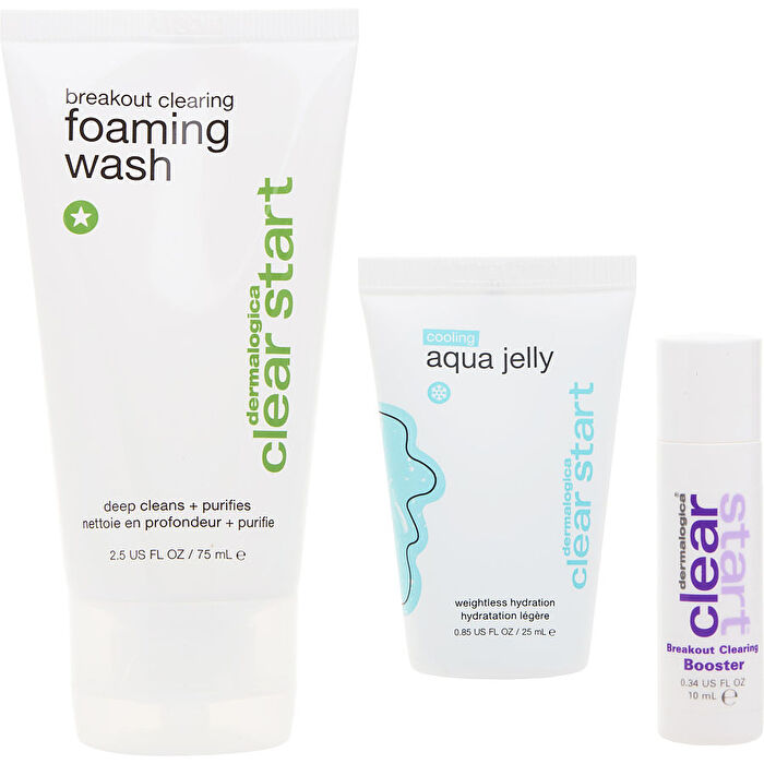 Dermalogica Breakout Clearing Kit: Breakout Clearing Foaming Wash 75ml+ Breakout Clearing Booster 10ml+ Cooling Aqua Jelly 25ml/0.84oz 3pcs