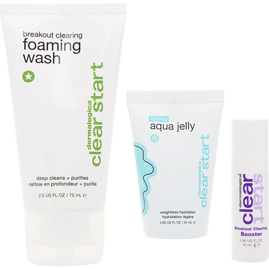Dermalogica Breakout Clearing Kit: Breakout Clearing Foaming Wash 75ml+ Breakout Clearing Booster 10ml+ Cooling Aqua Jelly 25ml/0.84oz 3pcs