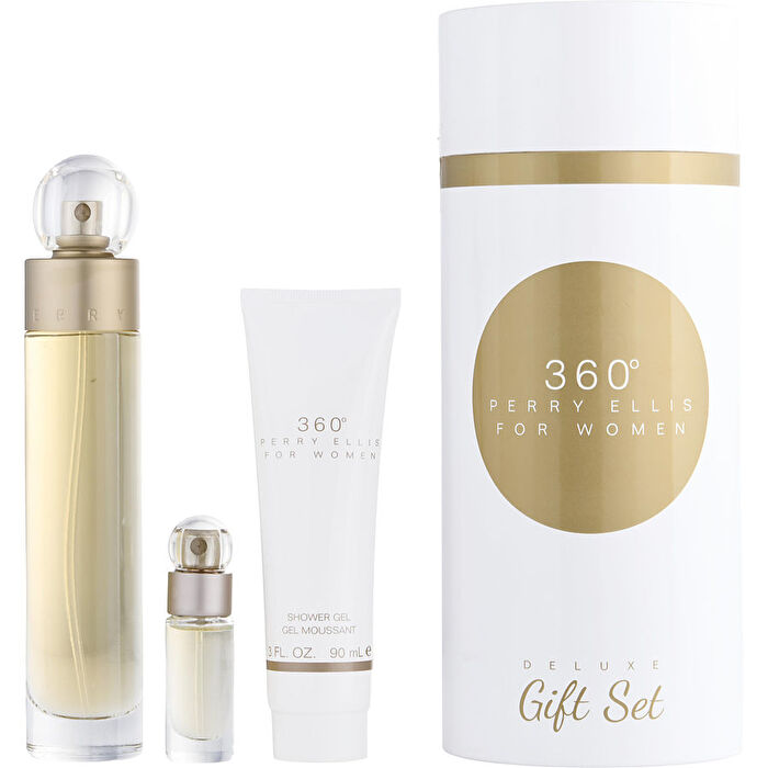 Perry Ellis 360 Eau De Toilette Spray 90ml/3.4oz & Shower Gel 90ml/3oz & Eau De Toilette Spray 0.25oz