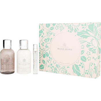 Molton Brown Delicious Rhubarb & Rose Eau De Toilette 0.25oz & Body Lotion 90ml/3.4oz & Shower Gel 90ml/3.4oz