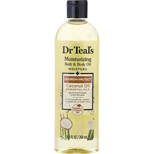 Dr. Teal's Moisturizing Bath & Body Oil - Moisture+ Nourishing Coconut Oil & Essential Oils 260ml/8.8oz