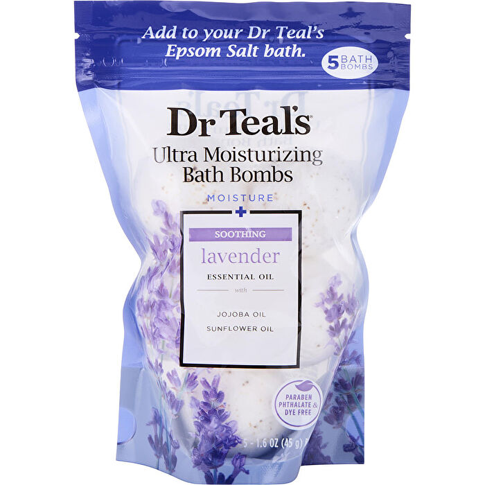 Dr Teal's Dr Teal's Ultra Moisturizing Bath Bombs Five (5) Moisture Soothing Bath Bombs with Lavender, Essential Oils, Jojoba Oil, Sunflower Oil (Unisex) 50ml/1.6oz