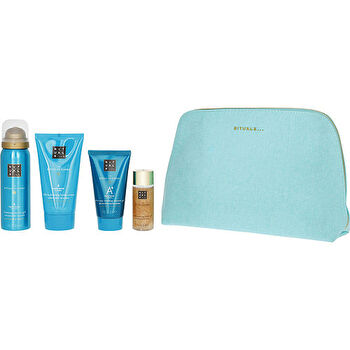 Rituals The Ritual Of Karma Set: Foaming Shower Gel 50ml/1.7oz & Body Cream 70ml/2.3oz & Body Shimmer Oil 30ml/1oz & Cooling After Sun Shower Gel 50ml/1.7oz 4pcs+pouch