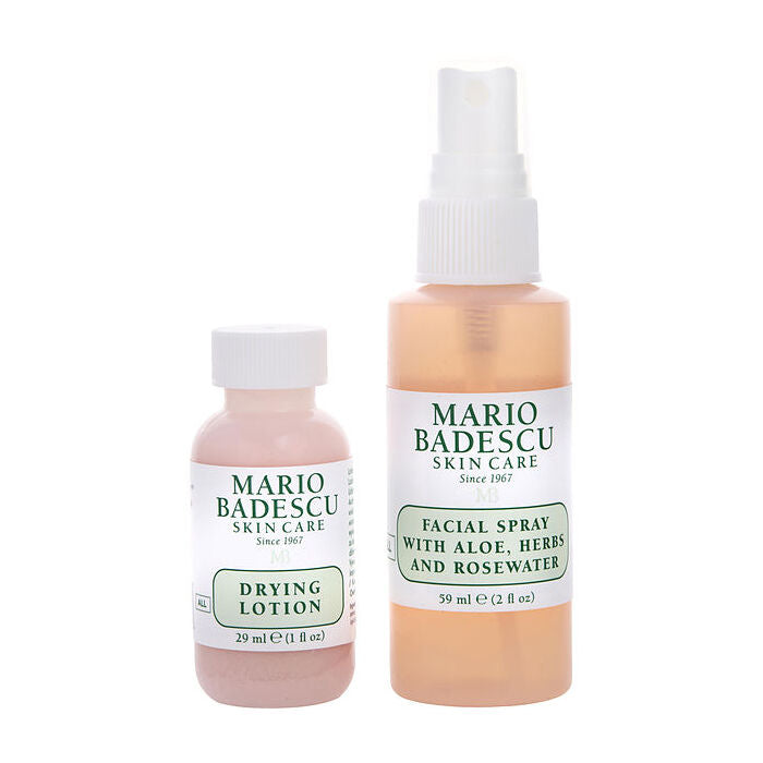 Mario Badescu Grab And Go Set: Drying Lotion 29ml/1oz & Facial Spray With Aloe Herbs And Rosewater 59ml/2oz 2pcs