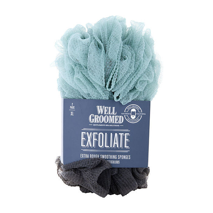 Spa Accessories Exfoliate Extra Rough Smoothing Sponges - Charcoal/marine Mist 2 Pack