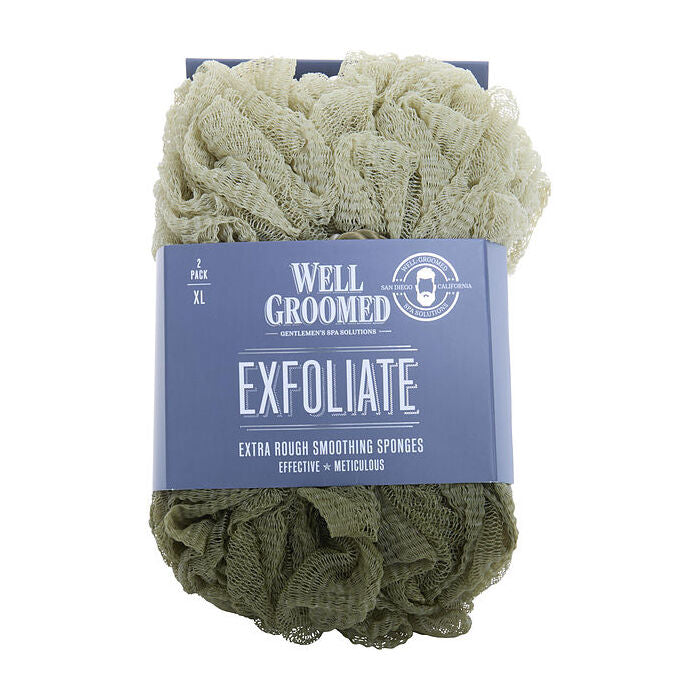 Spa Accessories Exfoliate Extra Rough Smoothing Sponges - Light Olive/army Green 2 Pack