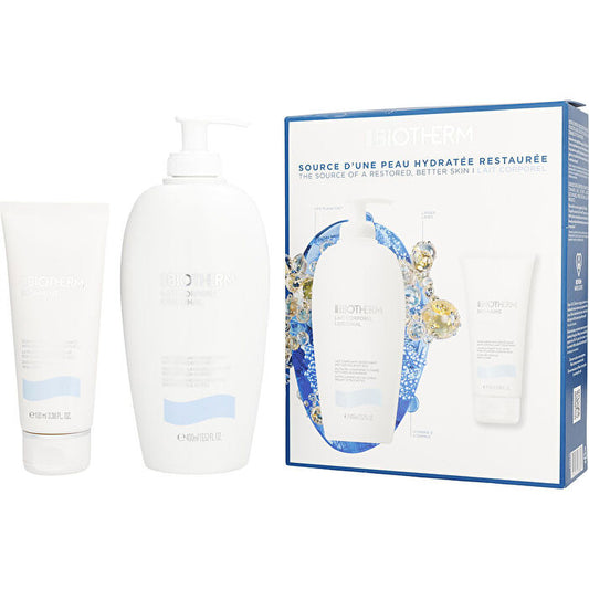 Biotherm Routine Set: Lait Corporel Anti-drying Body Milk 400ml/13.5oz & Biomains Hand & Nail Treatment 100ml/3.4oz 2pcs