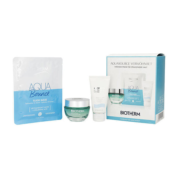 Biotherm Aquasource Hyalu Plump Set: Aquasource Hyalu Plump Gel 50ml/1.7oz & Body Lotion 50ml/1.7oz & Aqua Bounce Flash Mask 3pcs