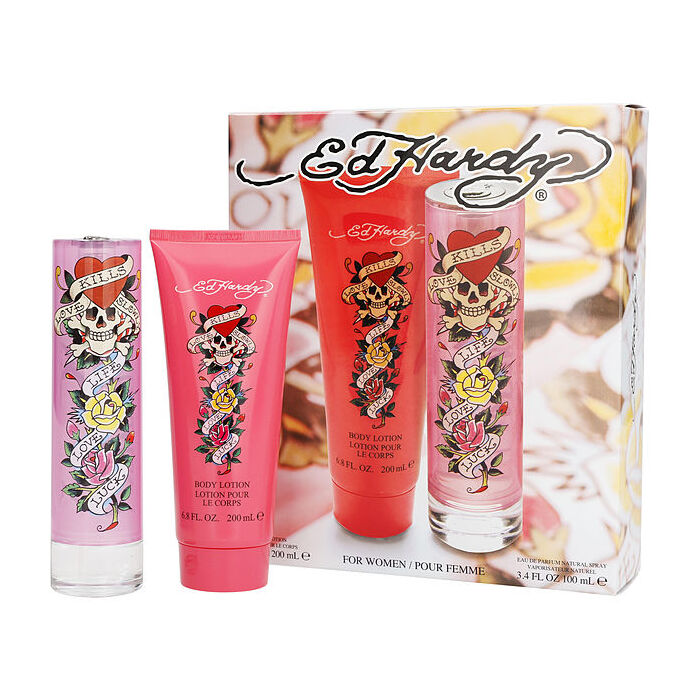 Christian Audigier Ed Hardy Eau De Parfum Spray 90ml/3.4oz & Body Lotion 180ml/6.8oz