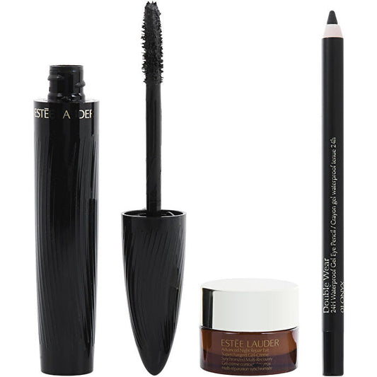 Estee Lauder High Powered Eyes Set: Advanced Night Repair Eye Supercharged Gel-creme 5ml/0.17oz & Double Wear Waterproof Eye Pencil 8g/0.28oz & Turbo Lash Mascara # 01 Black 8ml/0.27oz 3pcs