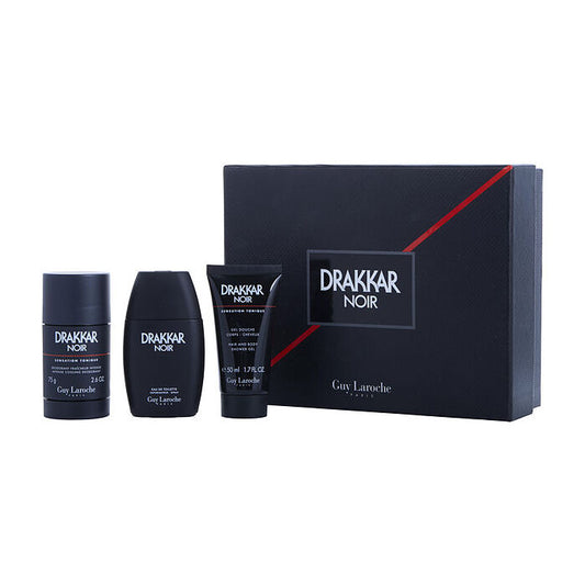 Guy Laroche Drakkar Noir Eau De Toilette Spray 30ml/1.7oz & Intense Cooling Deodorant Stick 60ml/2.5oz & Shower Gel 30ml/1.7oz