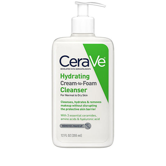 Cerave Hydrating Cream-to-foam Cleanser - Normal To Dry Skin 355ml/12oz