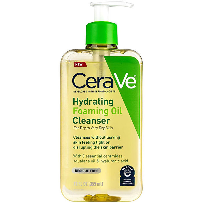 Cerave Hydrating Foaming Oil Cleanser For Dry To Very Dry Skin 355ml/12oz