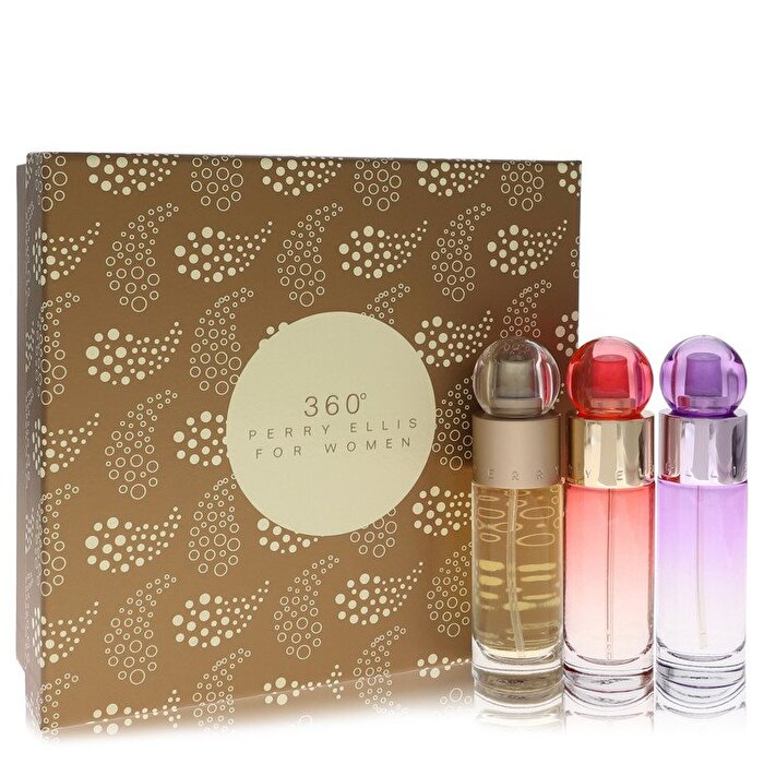 Perry Ellis Perry Ellis 360 Gift Set - Perry Ellis 360 Eau De Toilette Spray + Perry Ellis 360 Coral Eau De Parfum Spray + Perry Ellis 360 Purple Eau De Parfum Spray