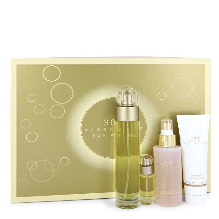 Perry Ellis 360 Gift Set - Eau De Toilette Spray + 4 oz Body Mist + 3 oz Shower Gel + .25 Mini Eau De Toilette Spray