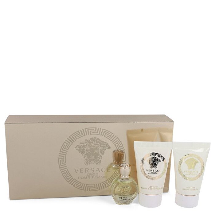 Versace Eros Gift Set - Mini Eau De Parfum + .8 oz Shower Gel + .8 oz Body Lotion