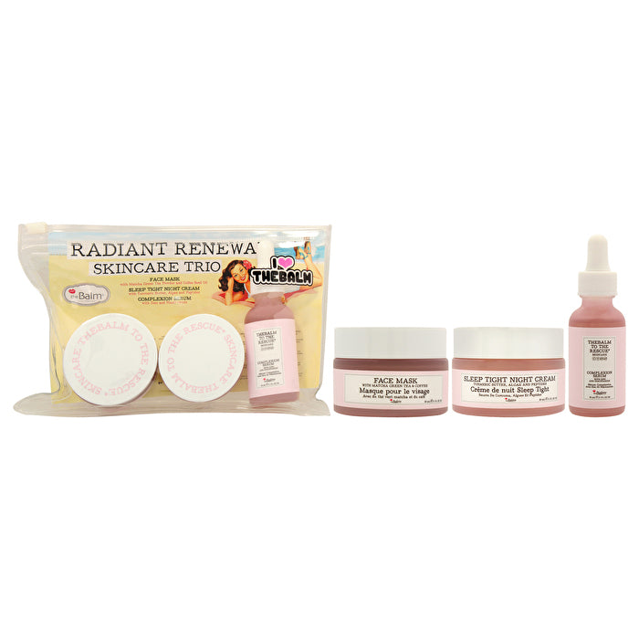 Thebalm Radiant Renewal Skincare Trio: Face Mask 30ml/1oz & Sleep Tignt Night Cream 30ml/1oz & Complexion Serum 30ml/1oz 3pcs